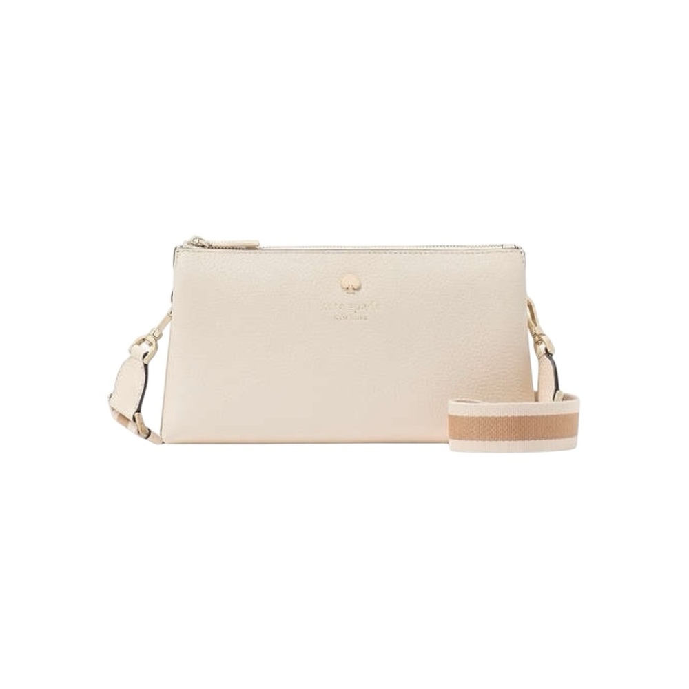 Kate Spade Cream Pebbled Leather Guitar Strap Crossbody – Emma NWT $299 Retaill